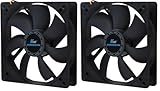 Kingwin 120mm Silent Fan for Computer Cases, Mining Rig, CPU Coolers, Computer Cooling Fan, Long Life Bearing, and Provide Excellent Ventilation Black CF-012LB (Pack of 2)