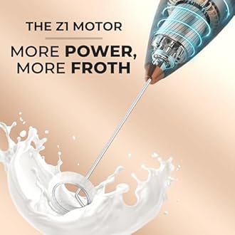 Zulay Milk Frother Wand – Handheld Electric Coffee Frother, Battery Operated Drink Mixer – 13,000 RPM Titanium Motor, Detachable Whisk, Easy Clean Foam Maker for Latte & Matcha – Exec Black n Copper