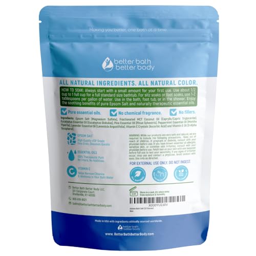 Athlete Bath Salt 32 Ounces Epsom Salt with Natural Lavender, Pine, Peppermint and Eucalyptus Essential Oils Plus Vitamin C in BPA Free Pouch with Easy Press-Lock Seal - Thumbnail 2