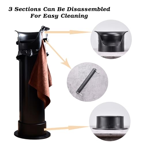 Enhanced Espresso Knock Box Set with 25 Waste Bags and Towel, 8.6L Spacious Floor-Standing Coffee Grounds Bin for Café Office Home (White) - Image 7