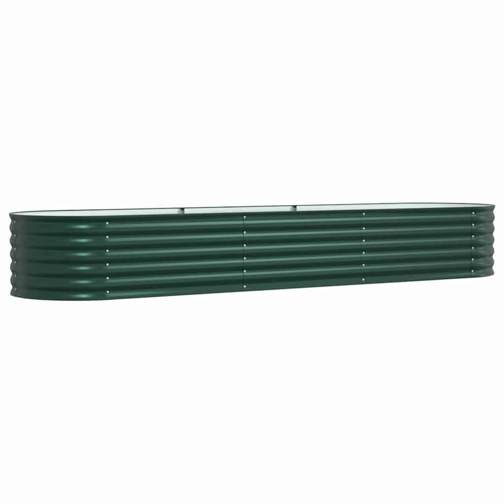 Hochbett, Grün, 320 x 80 x 44 cm, Stahl | Langlebige Struktur, minimalistisches Design, für Terrasse und Garten, einfache Montage