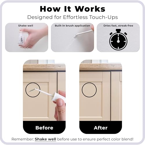 Image of spot. Touch-Up Paint | Matte Finish for Cabinets, Walls, Doors & Furniture | Multi-Tone Beige Repair Kit | Quick-Dry, Self-Priming, Low-Odor, Eco-Friendly | No-Sanding or Primer Needed | 3 Pack
