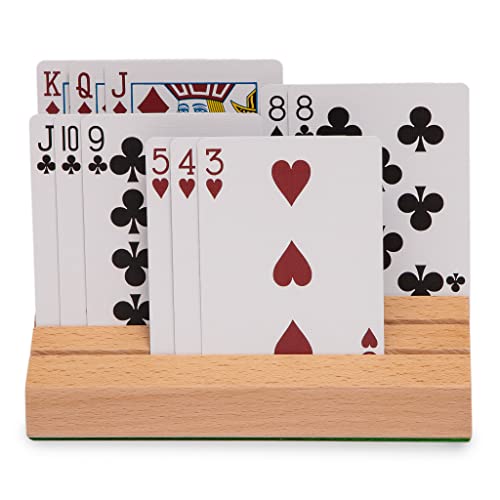 Standard Size Solid Beech Playing Card Holder-2 Piece Set-Card Storage2