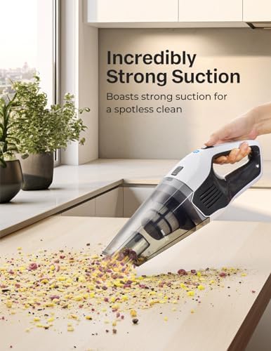Handheld Vacuum Cleaner, Powerful Suction Portable Lightweight Hand Held Vacuum Cordless with 25-30Mins Long Runtime Rechargeable Battery Quick Charge for Home, Car, Carpet Stairs, Pet Hair Cleaning - 1