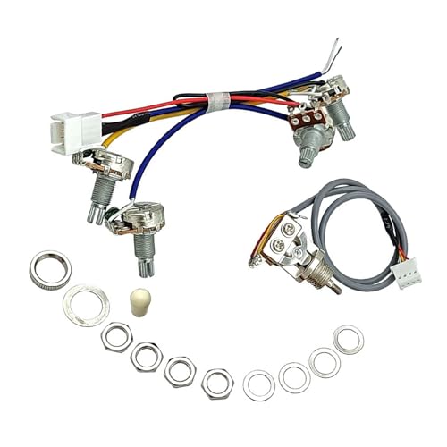 Juego de arnés de cableado de guitarra precableado de repuesto de 3 vías 500 K 2 V 2 T y arnés de cableado para guitarra