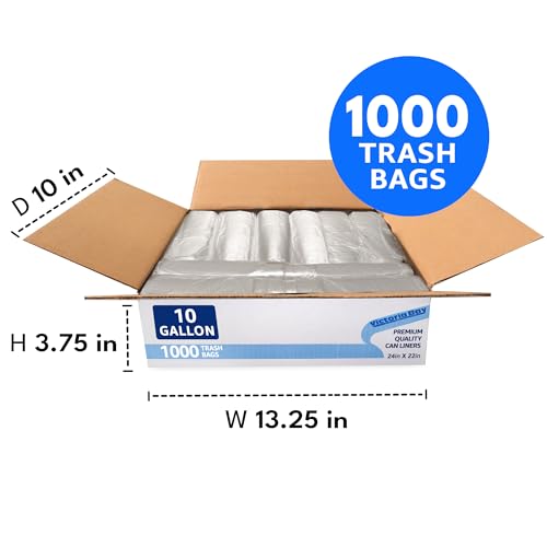 Image of Victoria Bay Clear 10 Gal Trash Liners | 24 inch x 24 inch | 1000 Ct Perf Rolls | Wholesale Value for Offices, Restrooms & Commercial Use - Clean, Reliable & Built for Everyday Business Needs.