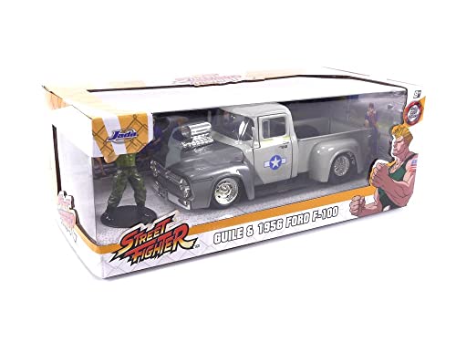 Jada 1:24 1956 Ford F-100 Die-Cast Car con Figura Guile miniatura 6