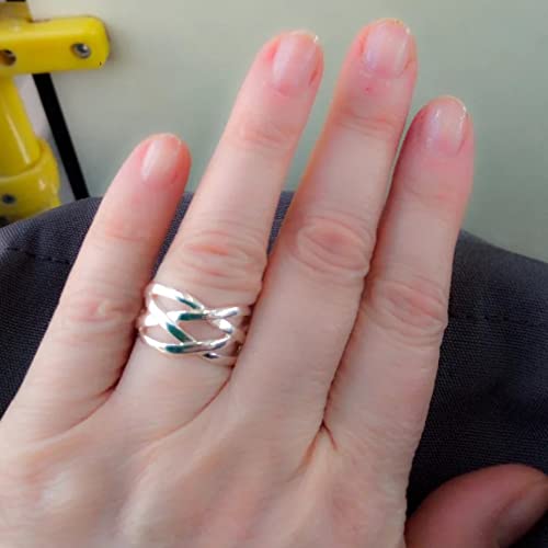 Bague croix en argent 925 entrelacée pour mariage chic - 5
