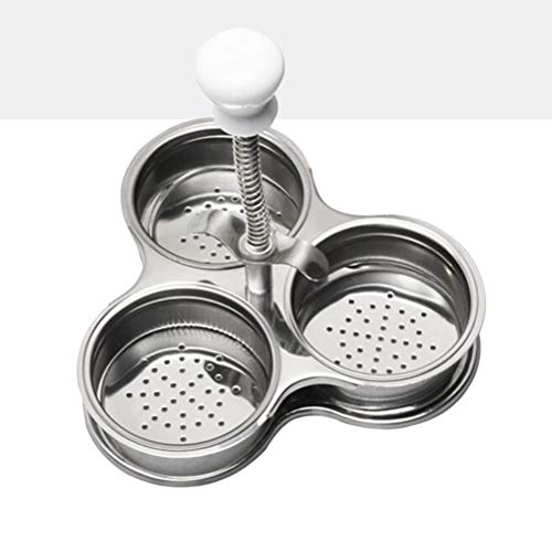 Panela a vapor para cozinhar ovos em aço inoxidável da Bestonzon para cozinhar ovos (prata)