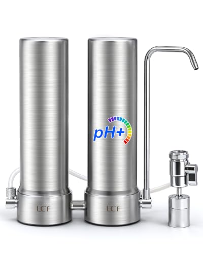 LCF Alkaline Dual-Cartridge SUS304 Countertop Water Filter for Sink Faucet