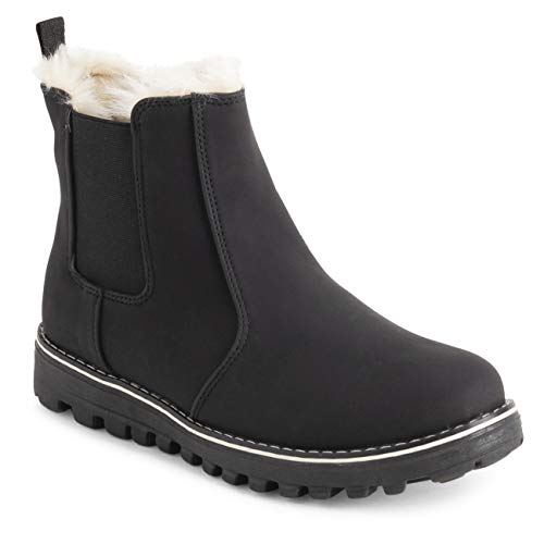 Polar Womens Memory Foam Chelsea Nubuck Boot Waterproof Rubber Welted Stitch Outsole Faux Fur Lined2