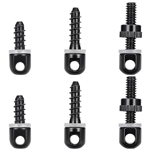 Sling Swivel Studs Set, 6 Pieces Wood Bolt Sling Screw Mounts, Rifle or Shotgun Swivel Screws Kit