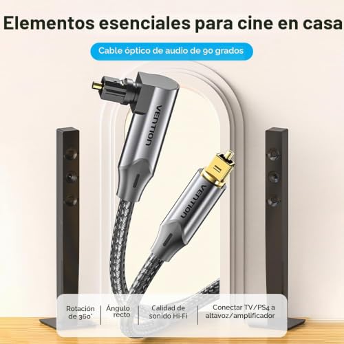Cable digital S/PDIF con conector en ángulo de 90 grados VENTION para equipos de sonido 2