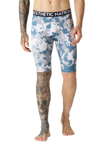 aesthetic nation Men's Mid-Length Compression Shorts – Stretchable Base Layer Tights with Performance Fit for Gym, Running, Yoga & Sports-picture-42