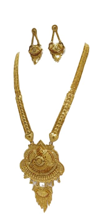 DHYAAN'sFestive 1 Gram Gold Plated Long Necklace Set for Women's And Girl's_ZJ_4