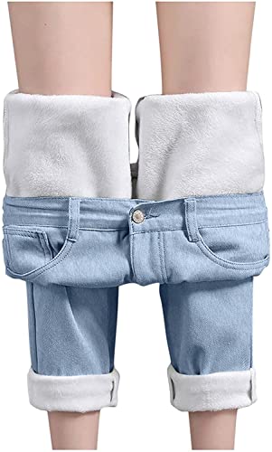 Jeans polaire femme chaud fini les jambes gelées avec ce pantalon crayon slim