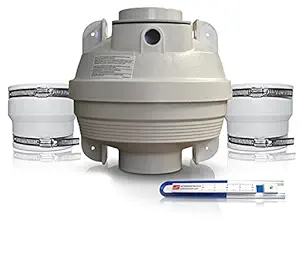 Suncourt RDK04-3 Radon Fan Mitigation Kit, Centrax Inline Centrifugal Fan with 4 inch to 3 inch Rubber Couplers, Indoor and Outdoor Installation