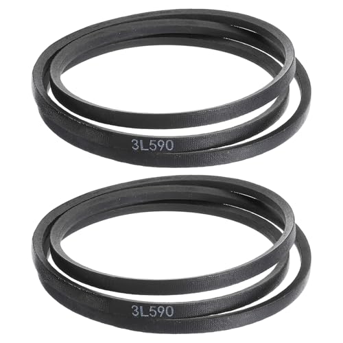 uxcell 2 Pcs 3L590 Classic Wrapped Rubber V-Belt, 59"(1499mm) Outside Circumference, 3L Profile V Belt 3/8" Width 7/32" Height