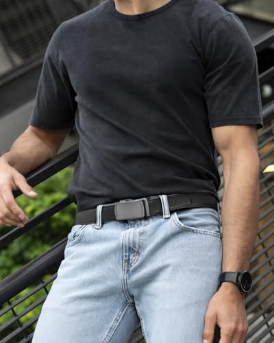 Image of CHAOREN Mens Belt Leather Ratchet Belt - Customizable Fit, Effortless Style (35mm)