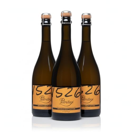 Sidra Natural Espumosa Petritegi Aparduna Brut Nature Reserva – Elaborada según el Método Tradicional con Segunda Fermentación en Botella y 18 Meses de Crianza – 7% vol. (Pack 3)