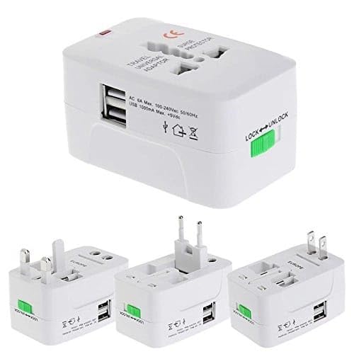 SARVOTELEWEB Travel Adapter Universal Plug All in 1 Compatible with Smart Phone, Laptop, Mobile, Camera, Tablet | International Travel Adapter Wall Charger with 2 USB Charging Ports for USA EU UK AUS-picture-35