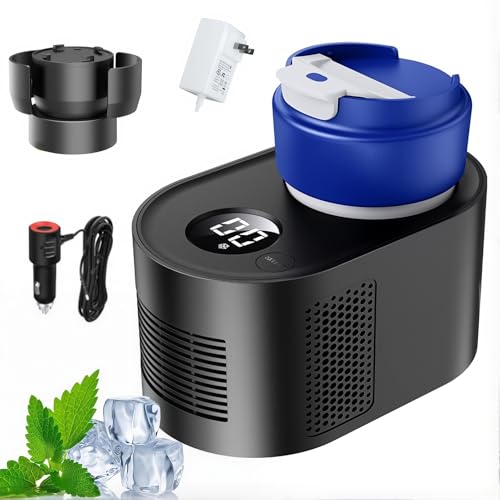Gobelet électrique de refroidissement 12V portable double black avec écran LCD pour voiture