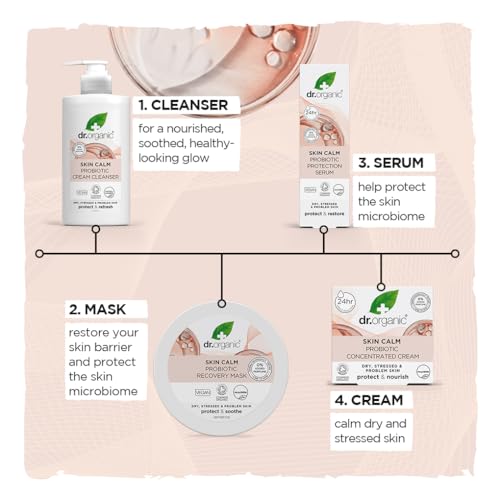 Dr Organic, Skin Calm Probiotic Recovery Mask, Women's & Men's Skincare, for Redness Dry, Sensitive & Irritable Skin, Vegan - Image 2
