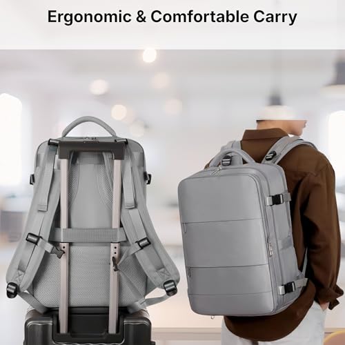 Image of KARRIER Vacuum Compression Backpack with Built-in System for Clothes & Gear Laptop Bags Backpacks for Men and Women 3-in-1 Space-Maximizing Organizer