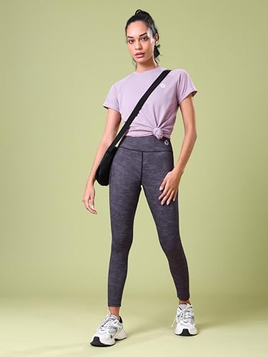 Image of TECHNOSPORT Womens High Rise Skinny Fit Activewear Tights for Running, Gym and Sports