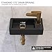 DeerValley Wall Mount Sink, Mini Black Rectangle Vessel Sink, Small Bathroom Cloakroom Ceramic Wash Basin Wall Hung Sink for Small Space(Right Hand)