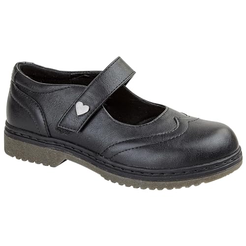Ballerines de rentrée scolaire pour fille : mocassins plats avec fermeture éclair et scratch