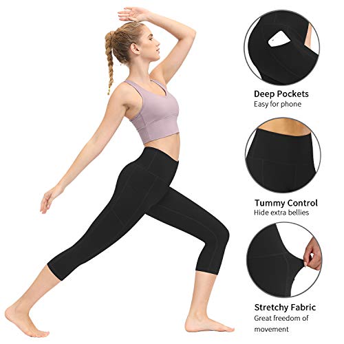 Image of Fengbay High Waist Yoga Pants, Pocket Yoga Pants Tummy Control Workout Running 4 Way Stretch Yoga Leggings