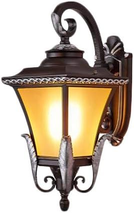 OXVUE アンティーククラシックアウトドアウォールランタンブラウンフィニッシュは、ガラスポーチパティオ用の透明なガラスヨーロッパス