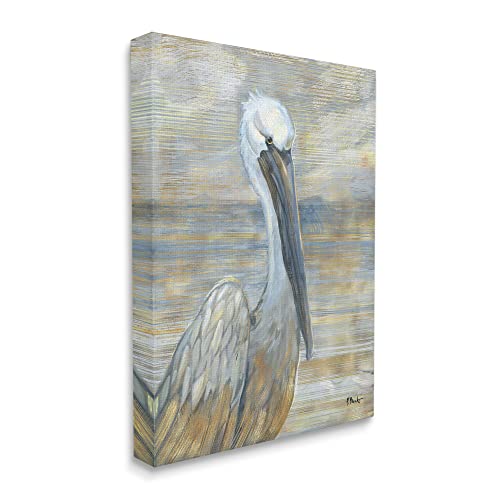 Stupell Industries Coastal Pelican Bird Abstract Portrait Canvas Wall Art, Design By Paul Brent #TOP1