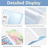 Shpucise A3 Display Book Folder, 40 Pocket Book Presentation Portfolio Folder with Clear Plastic Sleeves,Arts Presentation Portfolio Folders for Painting Artwork Portfolio (Blue) - Image 3
