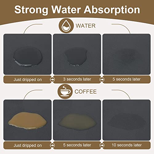 DK177 Coffee Mat Coffee Bar Mat - Hide Stain Absorbent Rubber Backed Quick Drying Mat Fit Under Coffee Maker Espresso Machine - Coffee Bar Accessories Kitchen Counter Dish Drying Mat, 19\"x12\"