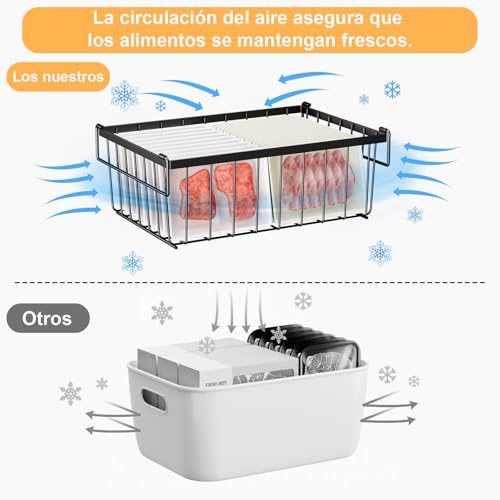 Cestas apilables para congelador que multiplican la capacidad útil 5