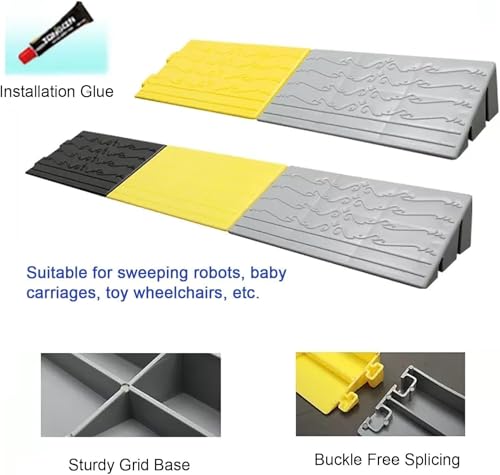Rampas de umbral para silla de ruedas CUTPOIY color amarillo 30 x 8 x 2 cm miniatura 3
