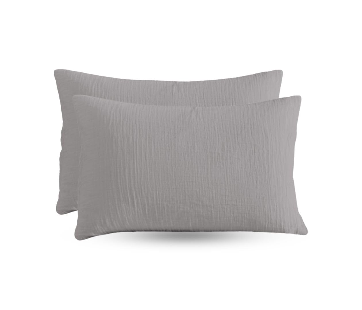 DRAPES & DECOR - Pair of Muslin Pillow Covers 200 Thread Count 100% Cotton 2 Layers Extra Absorbent, Comfy and Soft 2 Pack Luxury Pillowcases (75 x 50 CM) (Taupe)