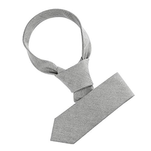 Cravate fine en coton gris idéale pour un style urbain chic au bureau