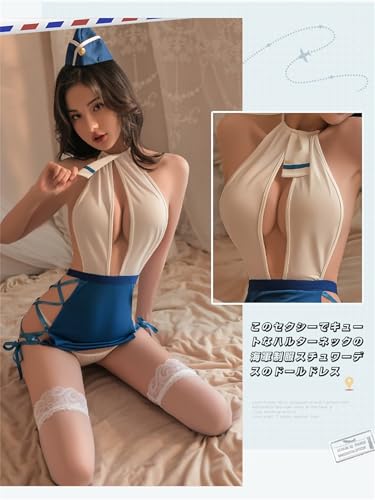 コスプレ 海軍制服 客室乗務員 エアホステス OL ポリス セーラー服 レディース セクシー 可愛い えろい下着 メイド服 制服 ミニスカート JK 大人用 パーティー 仮装 撮影 衣装 女性用 かわいい ハロウィン クリスマス コスチューム 女装 レディース 人気 cosplay Tバック付き 3点セットフリーサイズ - 画像5