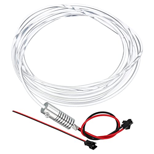 Image of PATIKIL 3mm 3.0m PMMA Side Glow Fiber Optic Cable Kit, with LED Aluminum Illuminator 12V 1.5W Guide Light Source Decoration for Home DIY Lighting, Cool White