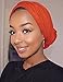 Harewom Headwraps for Women Solid Color Fashion Long Hair African Turban Muslim Headband for Braids Locs Curly Hair Orange