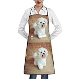 ysolda grembiuli da cucina, grembiule da cucina con tasche, grembiuli da cuoco impermeabili regolabili con pettorina,cane maltese