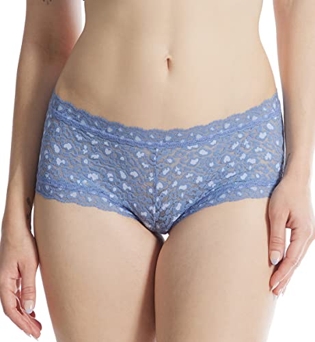 Boyshort Hanky Panky Cross Dyed confort invisible et imprimé léopard bleu en taille M