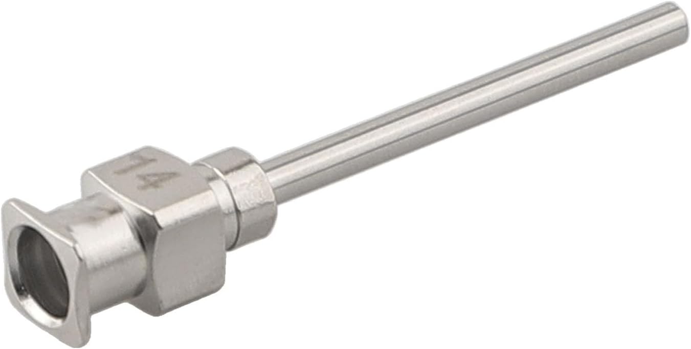 Dispensing Machine Needle, 25mm Stainless Steel, for Industrial Glue, 1 Inch, Designed for High Temperature Compatibility and Fluid Control (14G)