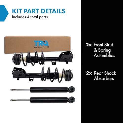 Image of TRQ Front and Rear Complete Strut Assembly & Shock Absorber Kit Complete Strut & Coil Spring Assembly Compatible with 2017-2020 Chrysler Pacifica
