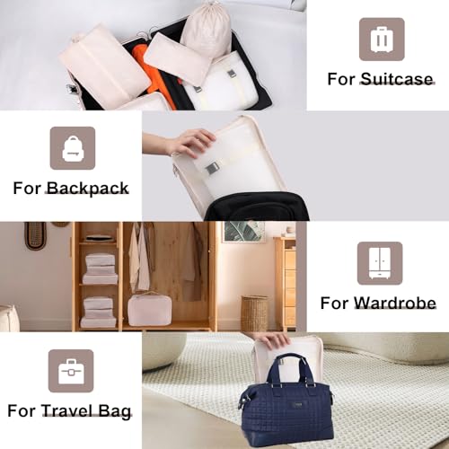 Packing Cubes for Travel Bags Suitcase Organizer Travel Cubes for Packing Luggage Organizer Bags for Packing Gifts for Men (Beige 7 Pcs) - Image 8