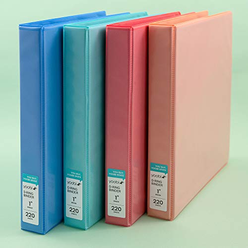 Yoobi | 3-Ring Binder | 1 Inch | Multicolor Variety Pack of 4 - Thumbnail 4