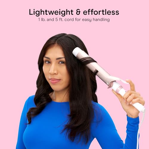 Image of Conair Double Ceramic 1 1 /2-In. Extra Long Barrel Curling Iron | Extra-long 6-in. Barrel (1 in.) Styles Big Soft Waves on Medium to Long Hair, White /Rose Gold, CD710L